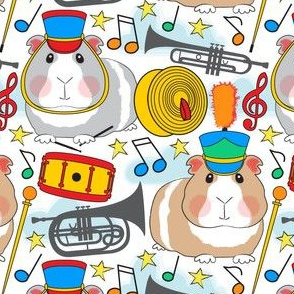 large guinea pigs in a marching band