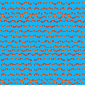 Sm Wavy Lines on Blue by DulciArt,LLC