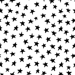  Trend Doodle style abstract hand drawn stars. Simple black and white.