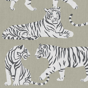 (lg scale) White Tigers on tan