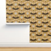 Night Creatures - Halloween Bats and Spiders Gold Black Large Scale