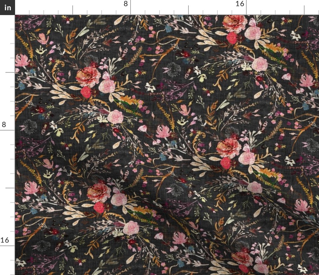 Autumn Fable Floral (charcoal) MED 