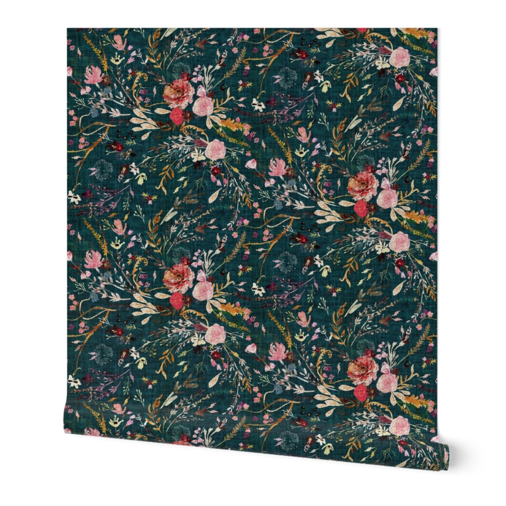 Autumn Fable Floral (teal) MED