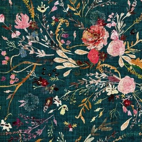 Autumn Fable Floral (teal) MED