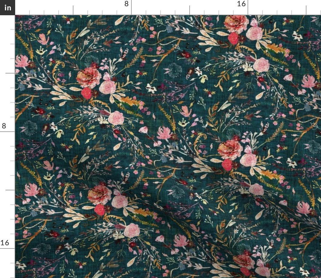 Autumn Fable Floral (teal) MED
