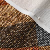 Fall Textured Plaid 2 - orange, gold, grey - large/extra large scale