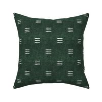 (small scale) triple dash - mud cloth - dark green lush - mudcloth farmhouse tribal - C20BS