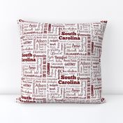 Cities of South Carolina, white with garnet red