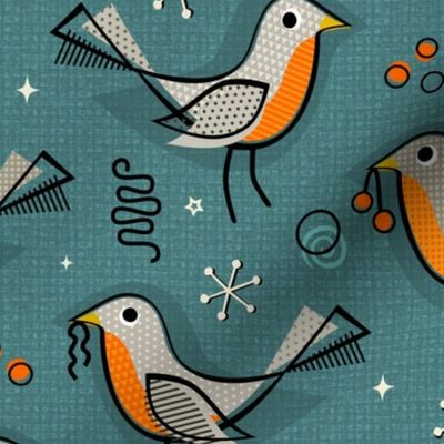 Happy Robins! - Orange/Blue- Winter