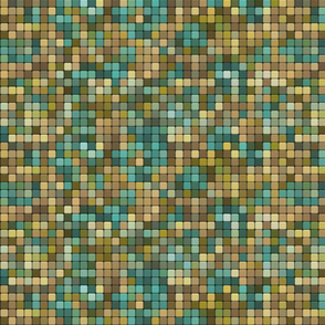 mosaic tiles beige teal gold autumn spring psmge