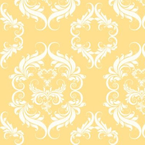 Soft Golden Yellow Damask