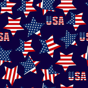 QOVF Fabric - USA Stars and Stripes