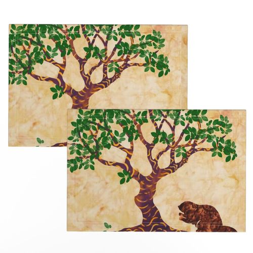 Beaver and Tree Batik