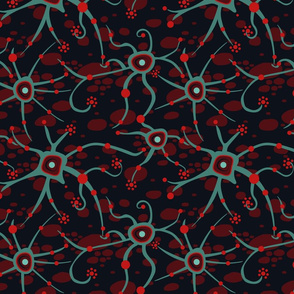 neural network dark red and teal | medium