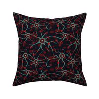 neural network dark red and teal | small