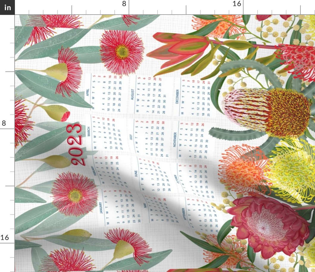 Let's Bloom in 2023 Calendar linen