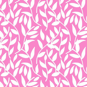 Autumnal Cheer - white on pink, medium 