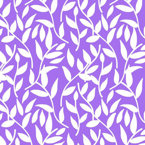 Autumnal Cheer - White on purple, medium 