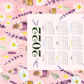 Tea Towel 2022 Calendar in pink