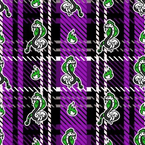 Cute punk rock snake plaid background.