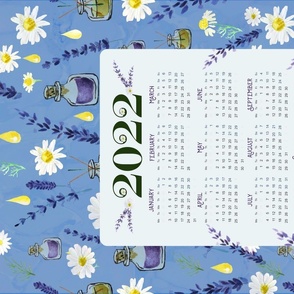 tea towel calendar on blue