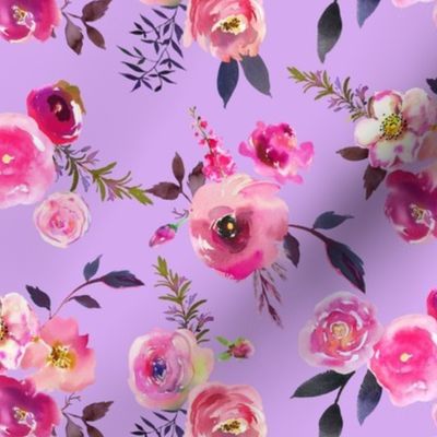 Neon Pink Floral // Lavender 