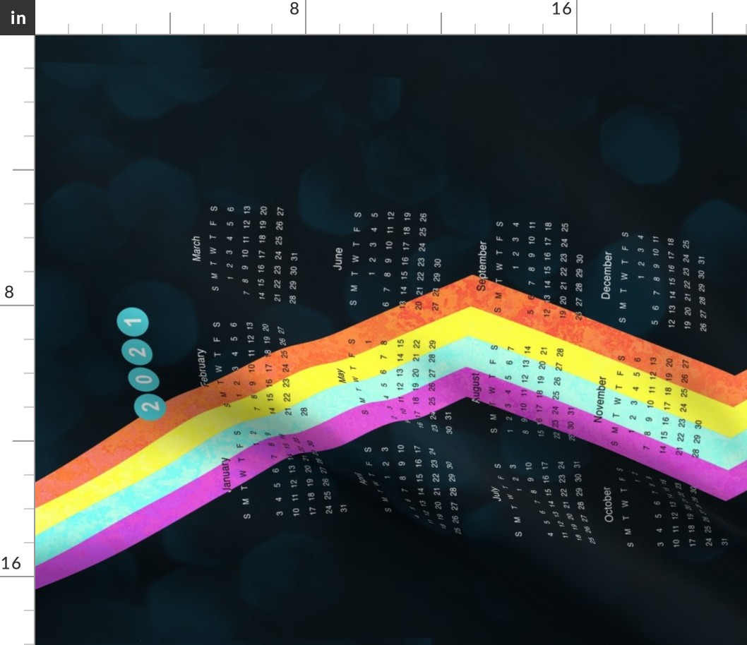 Teatowel Calendar - Rainbow Refraction