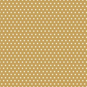6" White Polka Dots with Mustard Back