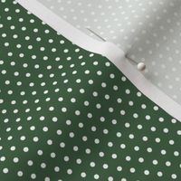 6" White Polka Dots with Green Back