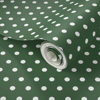 6" White Polka Dots with Green Back