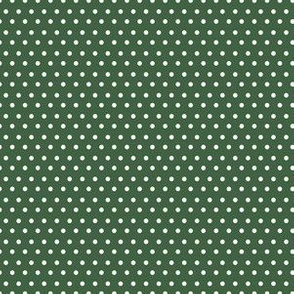 6" White Polka Dots with Green Back