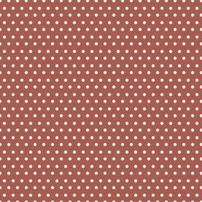 6" White Polka Dots with Terracotta Back