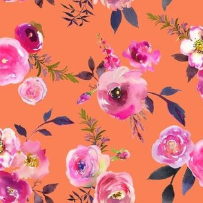 Neon Pink Floral // Persimmon