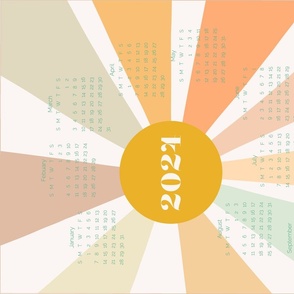 Bright New Year gold dawn 2024 calendar tea towel by Pippa Shaw