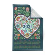 2021 Healing Heart Tea Towel Calendar