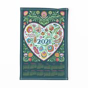 2021 Healing Heart Tea Towel Calendar