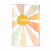 Bright New Year gold dawn 2024 (no calendar) tea towel by Pippa Shaw