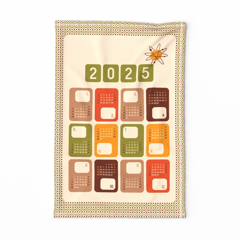 2024 Calendar Retro Atomic cream