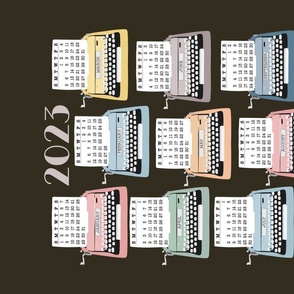 2023 Typewriter Calendar Tea Towel 