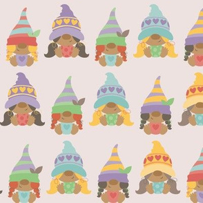 Girly Pastel Gnomes on Pink