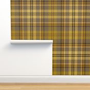 Double Cross Plaid in Mustard Yellow and Brown