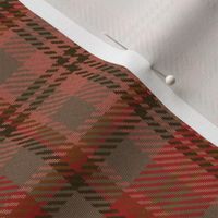 Double Cross Plaid in Scarlet Pink and Chocolate Browns