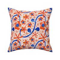 Orange Blue Flower Napkin