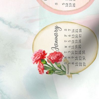 2022 birth flowers tea towel calendar 