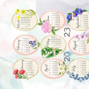 2023 birth month flowers tea towel calendar 