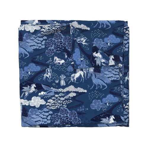 Mythical Creatures Toile blue ground