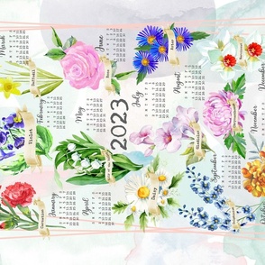2023 Tea Towel Calendar - Birth Flowers
