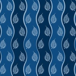 Wavy leaves in classic blue