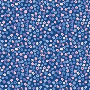 Forget Me Not flowers on Classic Blue - Small Version