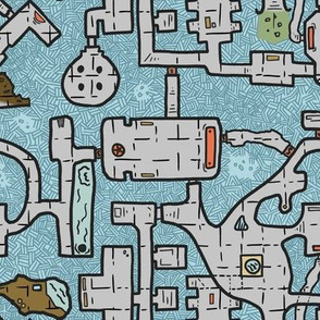 Small Dungeon Crawl Map Blue